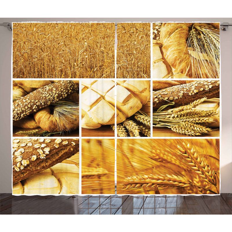 Wheat Stages Collage Curtain