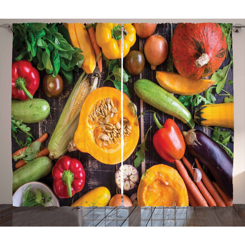 Fresh Vegetables Table Curtain