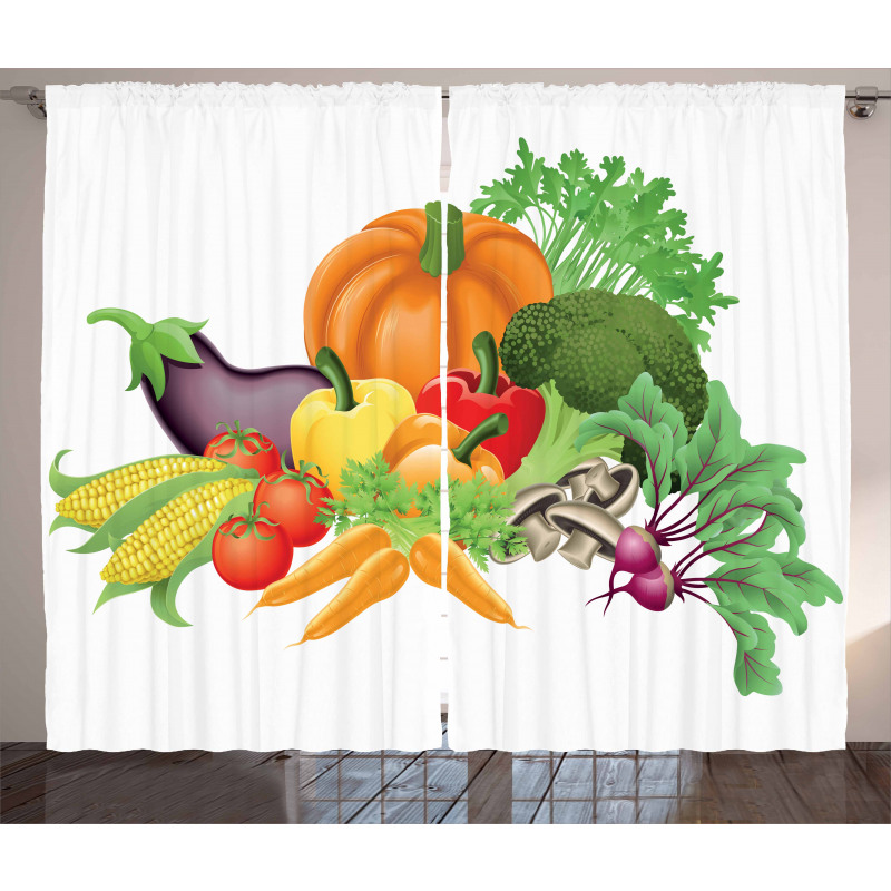 Cartoon Harvest Yield Curtain