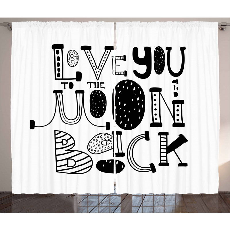 Modern Graphic Love Curtain