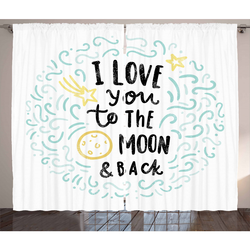 Cartoon Sibling Love Curtain