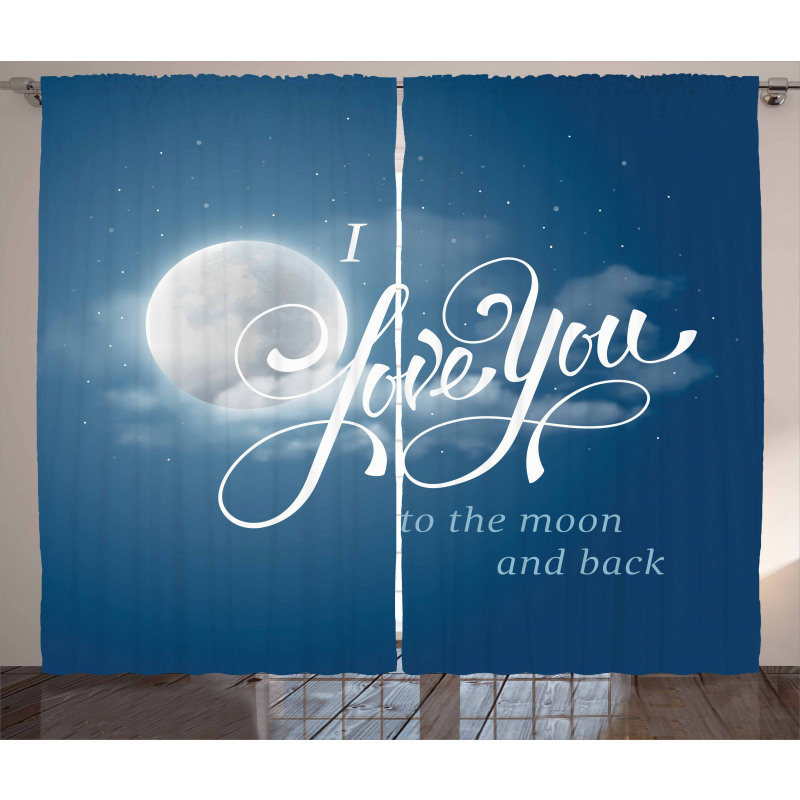 Night Sky Full Moon Curtain