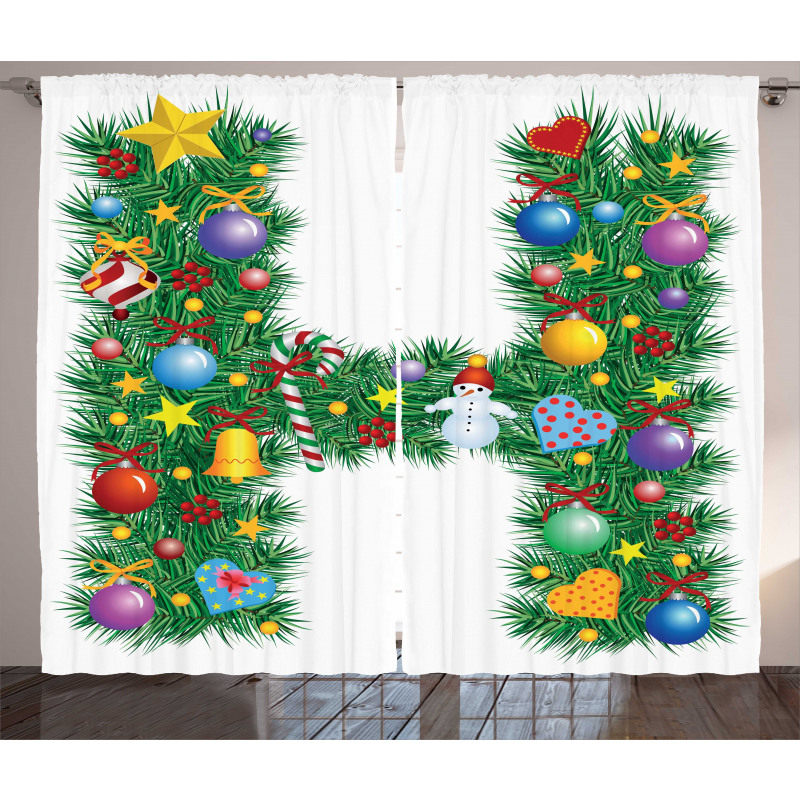 Uppercase Letter Tree Curtain