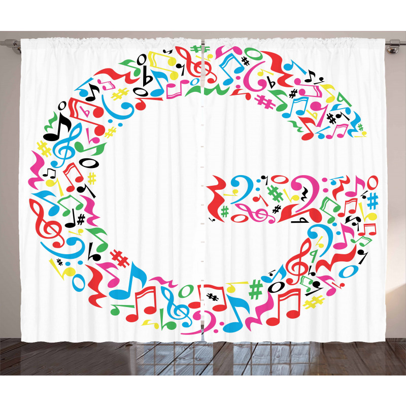 Majuscule Music Theme Curtain