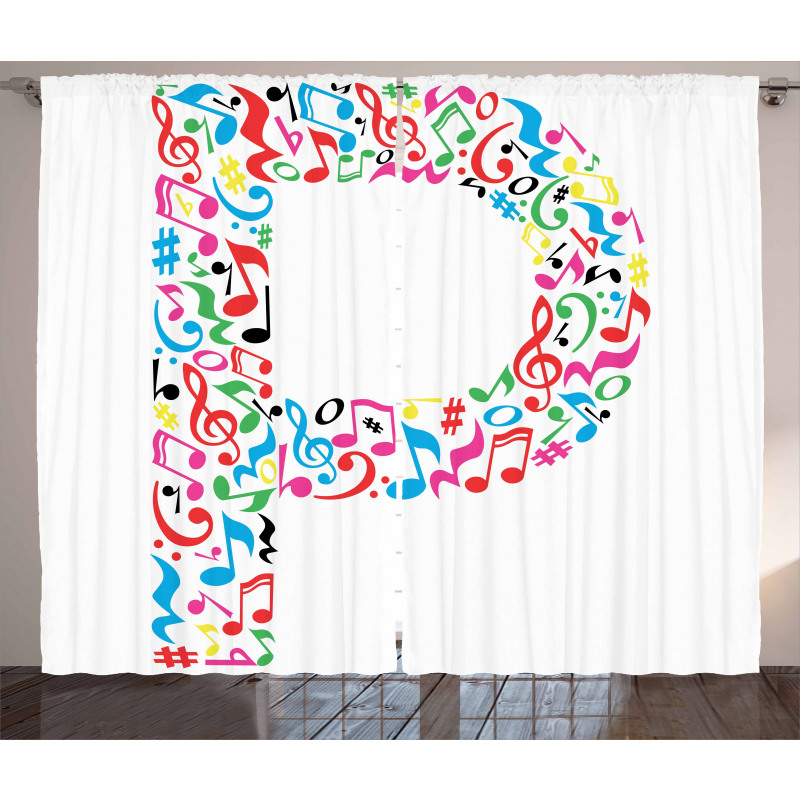 Music Notes Uppercase Curtain