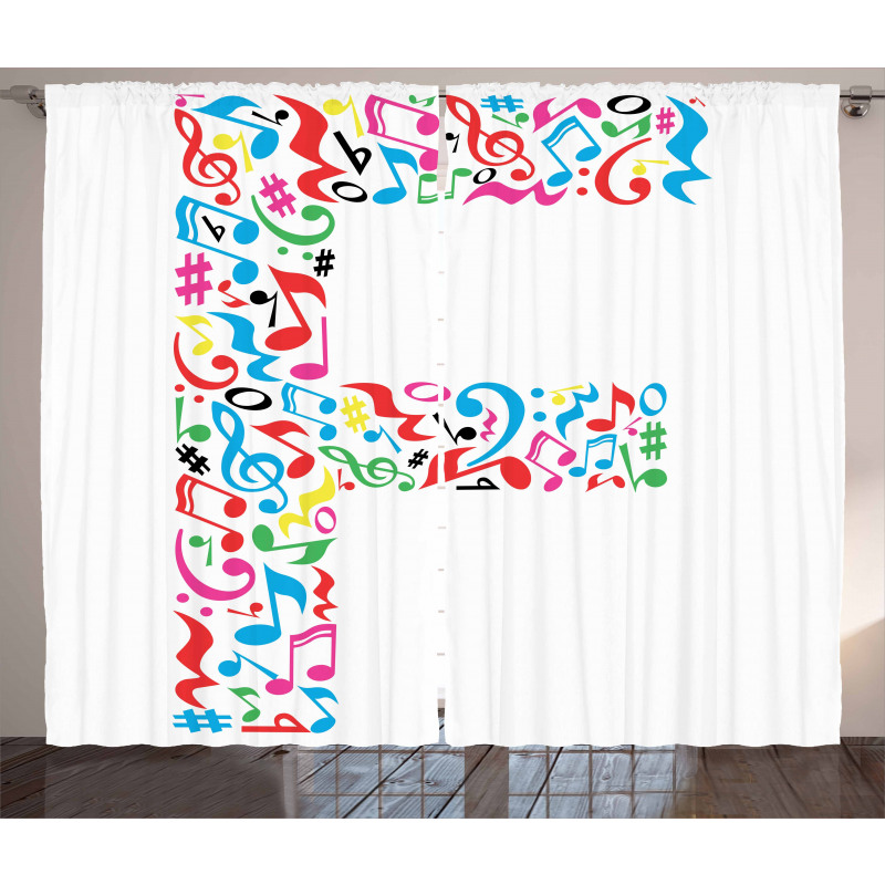 Music Notes Capital F Curtain