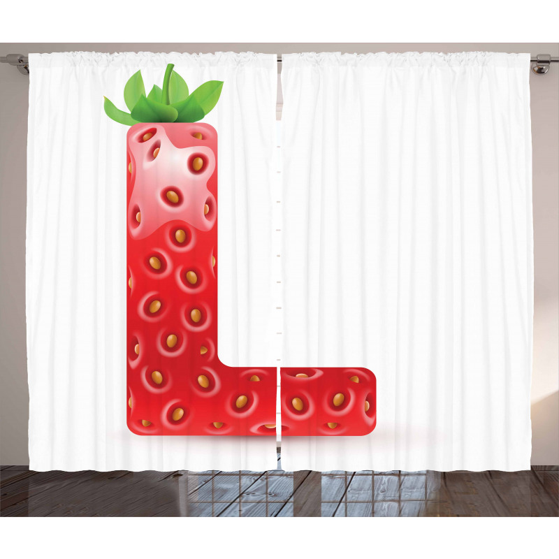 Ripe Strawberry Letter Curtain