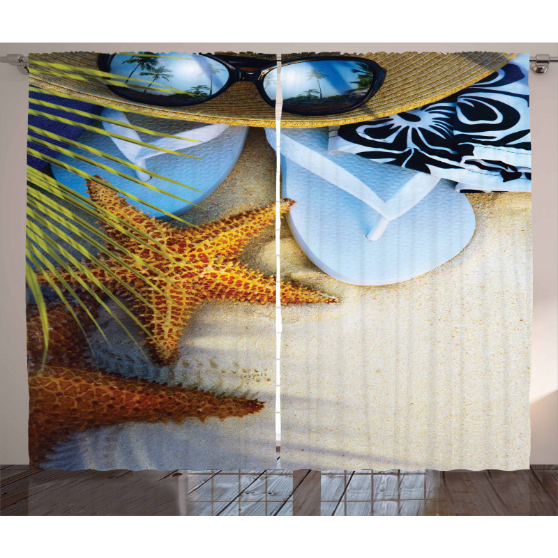 Tropical Beach Seashell Curtain