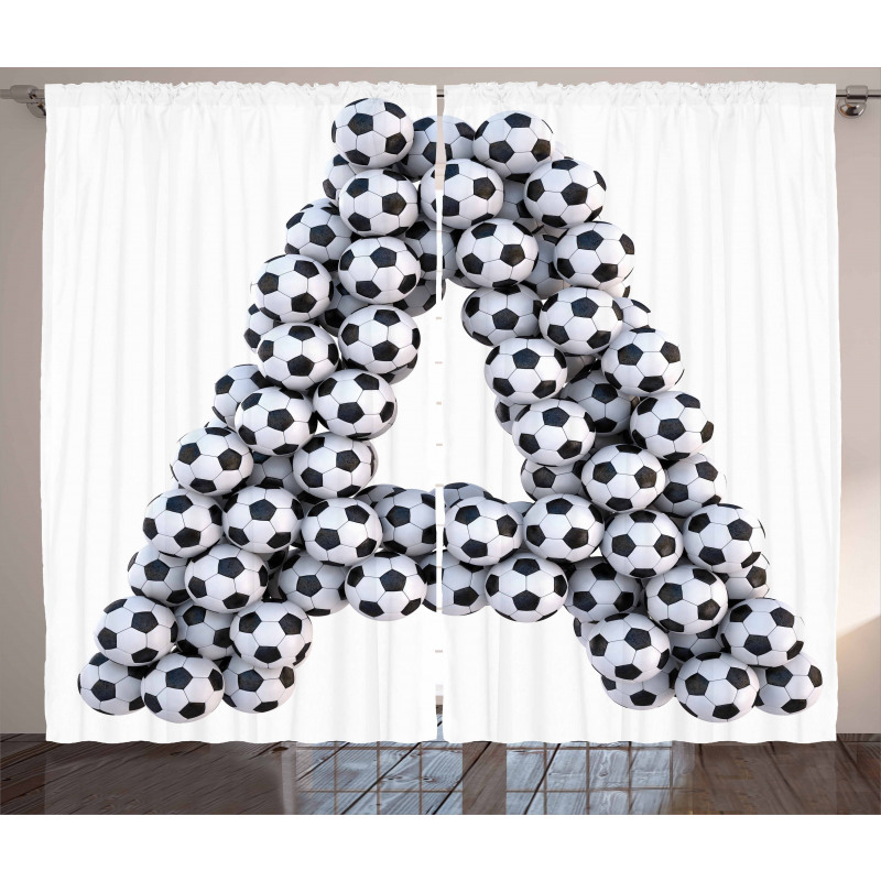 Soccer Balls Capital Curtain