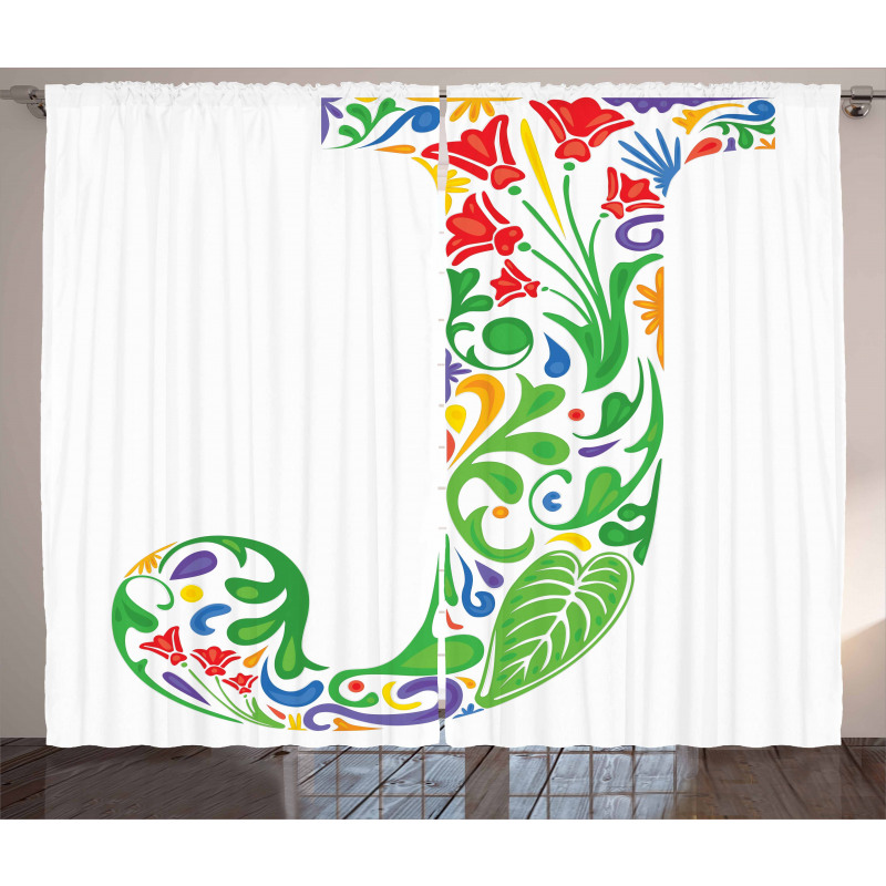 Initials Tropic Flower Curtain