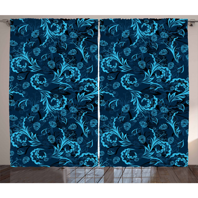 Damask Inspired Abstract Curtain