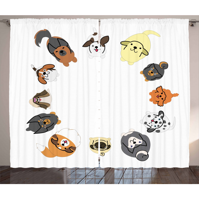 Various Cartoon Dog Design Curtain