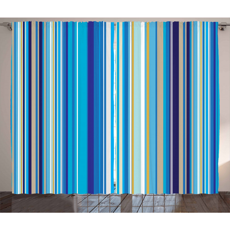 Vertical Stripes Retro Art Curtain