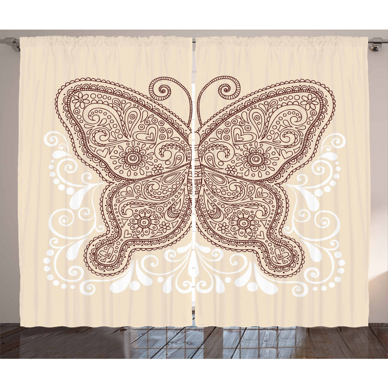 Ornament Abstract Butterfly Curtain