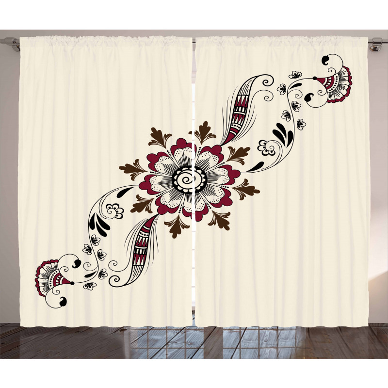 Floral Pattern Curtain