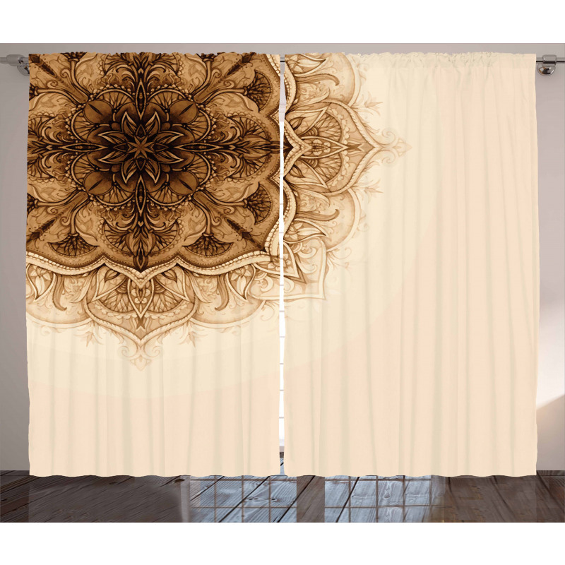 Oriental Mandala Illustration Curtain