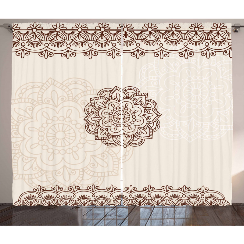 Geometrical Swirls Lines Curtain