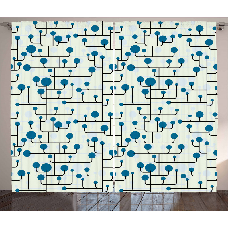 Abstract Lines Dots Curtain