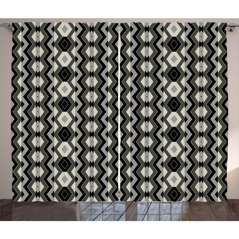 Chevron Zigzags Boho Curtain