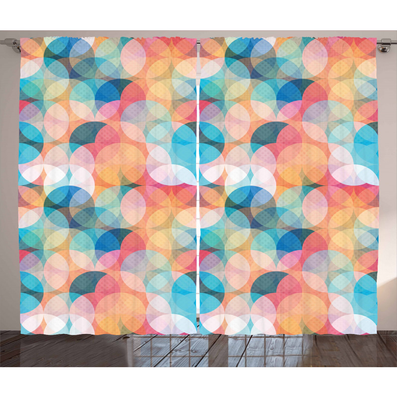 Pastel Mosaic Circles Curtain
