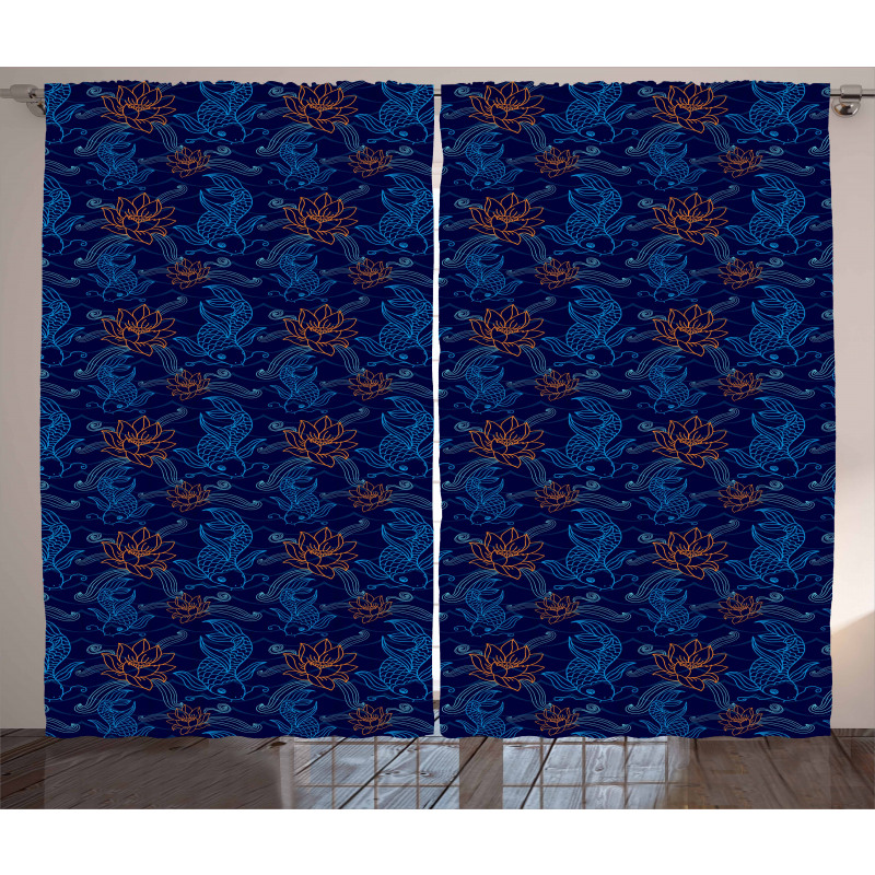 Oriental Sacered Carp Koi Curtain