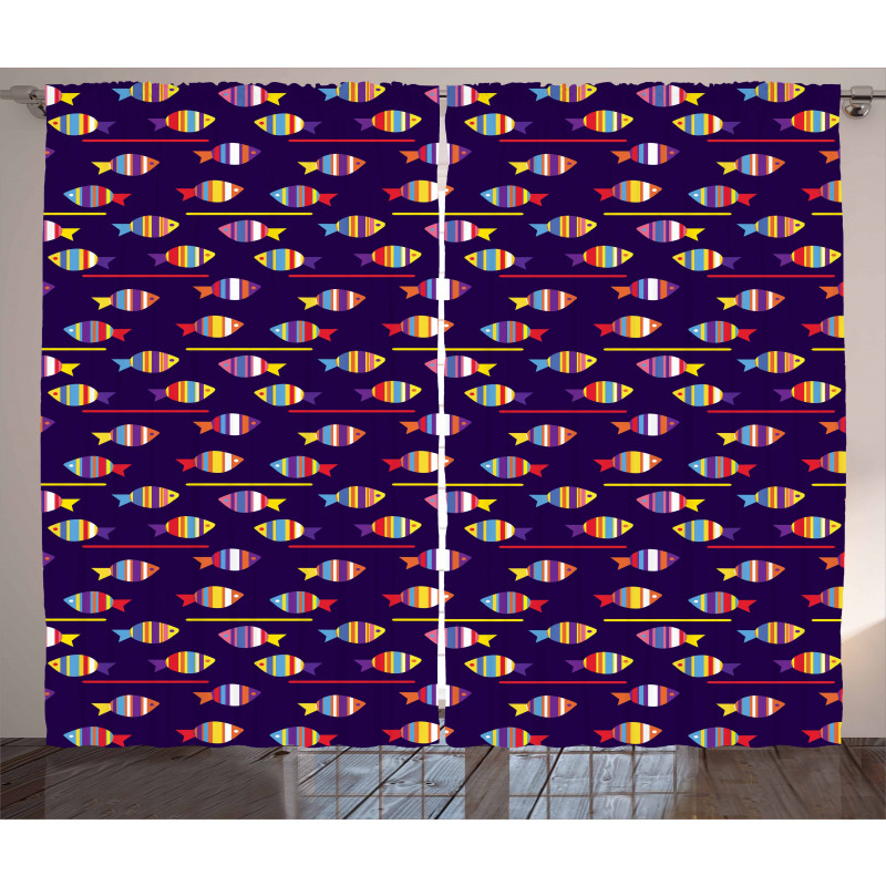 Rainbow Patterned Animals Curtain