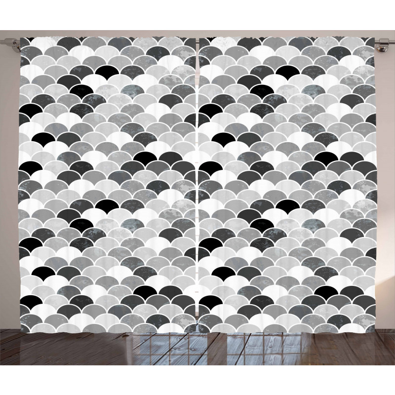 Squama Motif and Scales Curtain