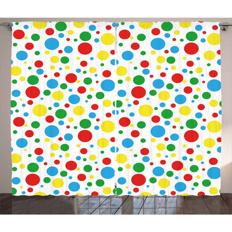 Multicolored Polka Dots Curtain