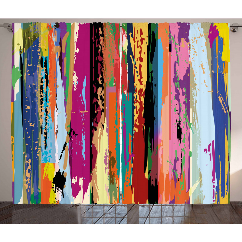 Vibrant Rainbow Design Curtain