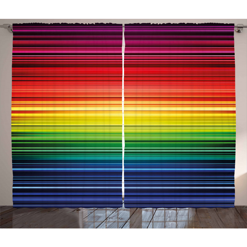 Rainbow Stripes Neon Curtain