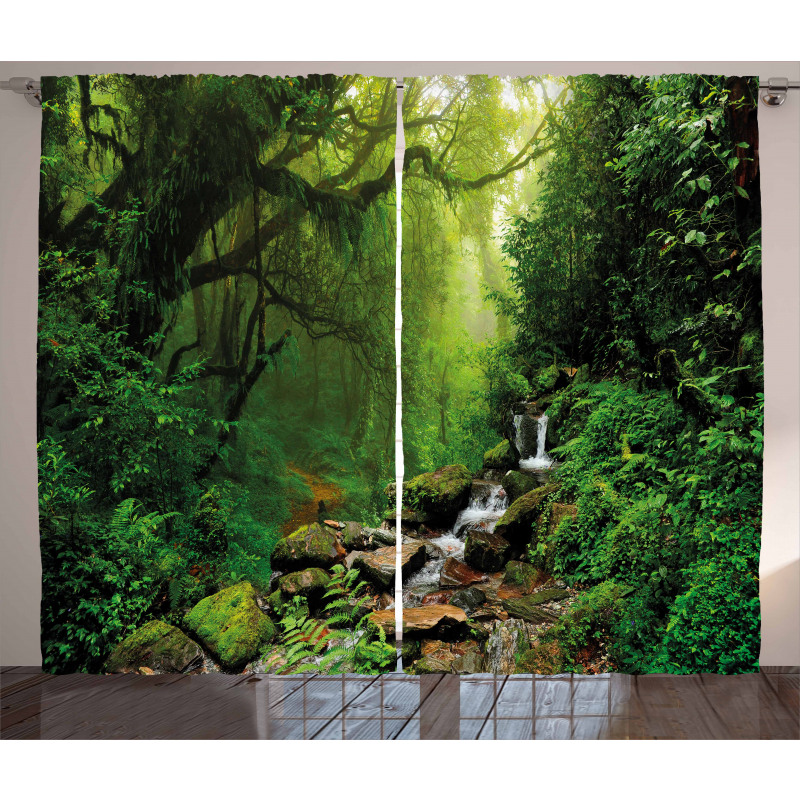 Idyllic Forest Design Curtain
