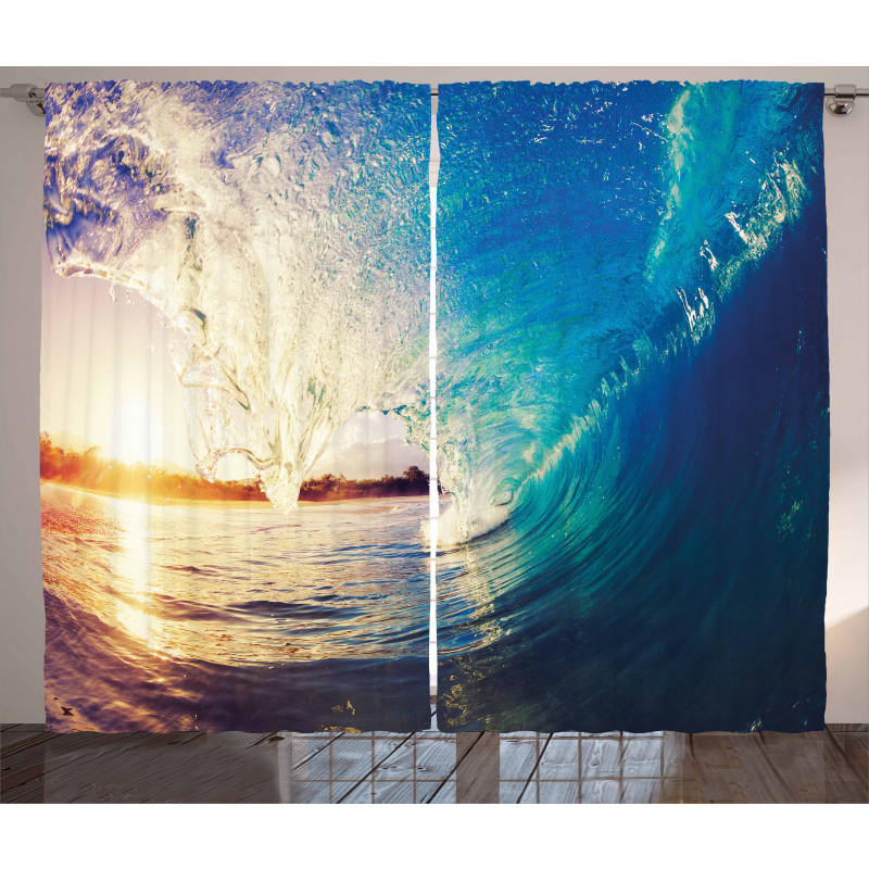 Sunrise on Waves Sports Curtain