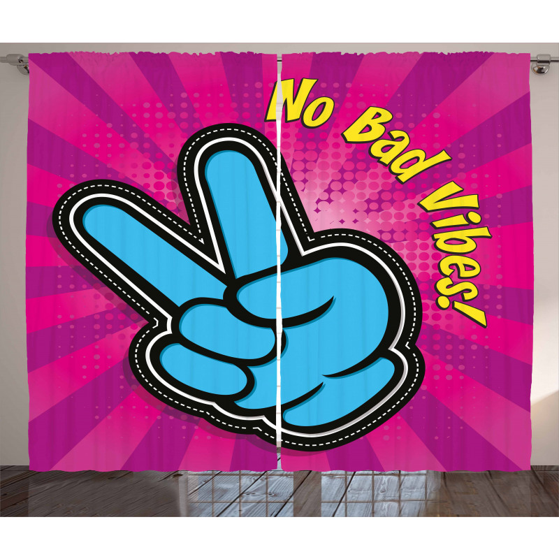 No Bad Vibes Vintage Curtain