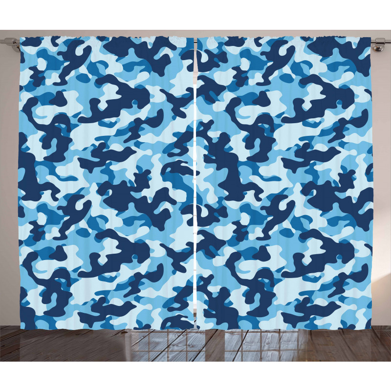 Blue Toned Design Curtain