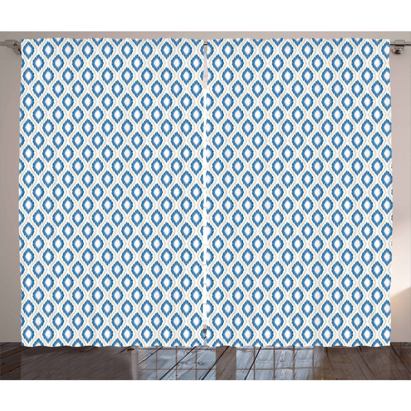 Aquatic Geometric Ovals Curtain