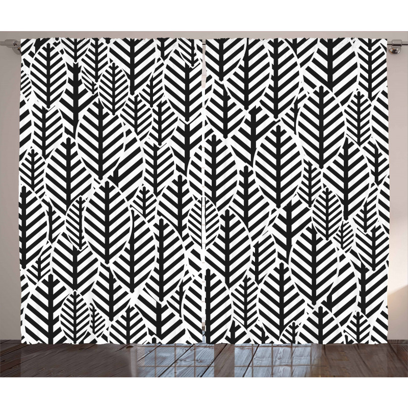 Modern Abstract Leaves Curtain