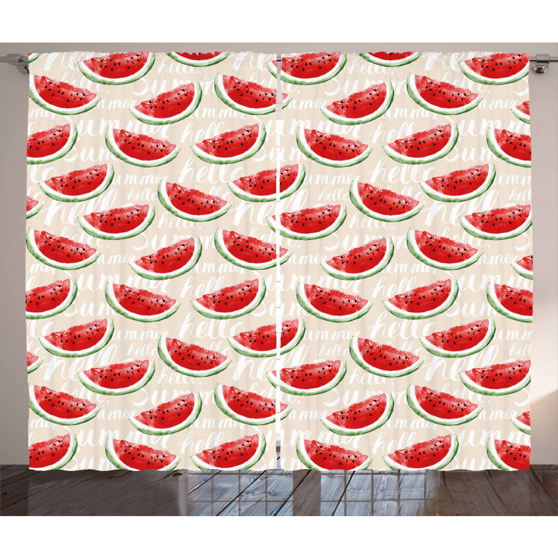 Watercolor Watermelons Curtain