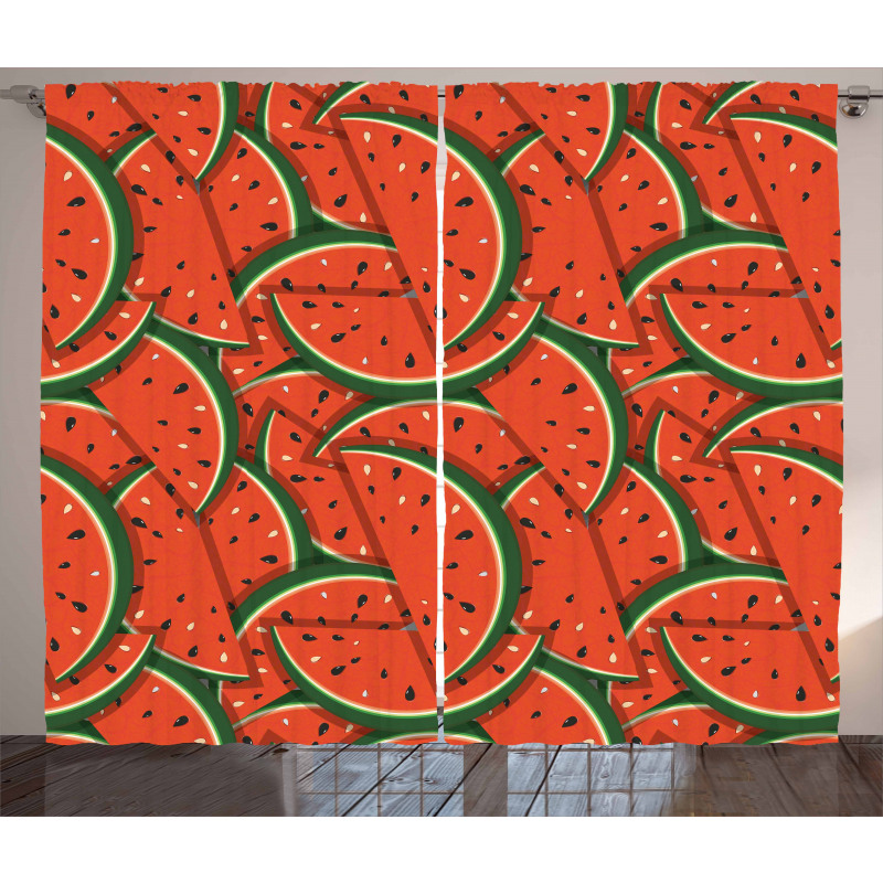 Yummy Watermelon Slices Curtain