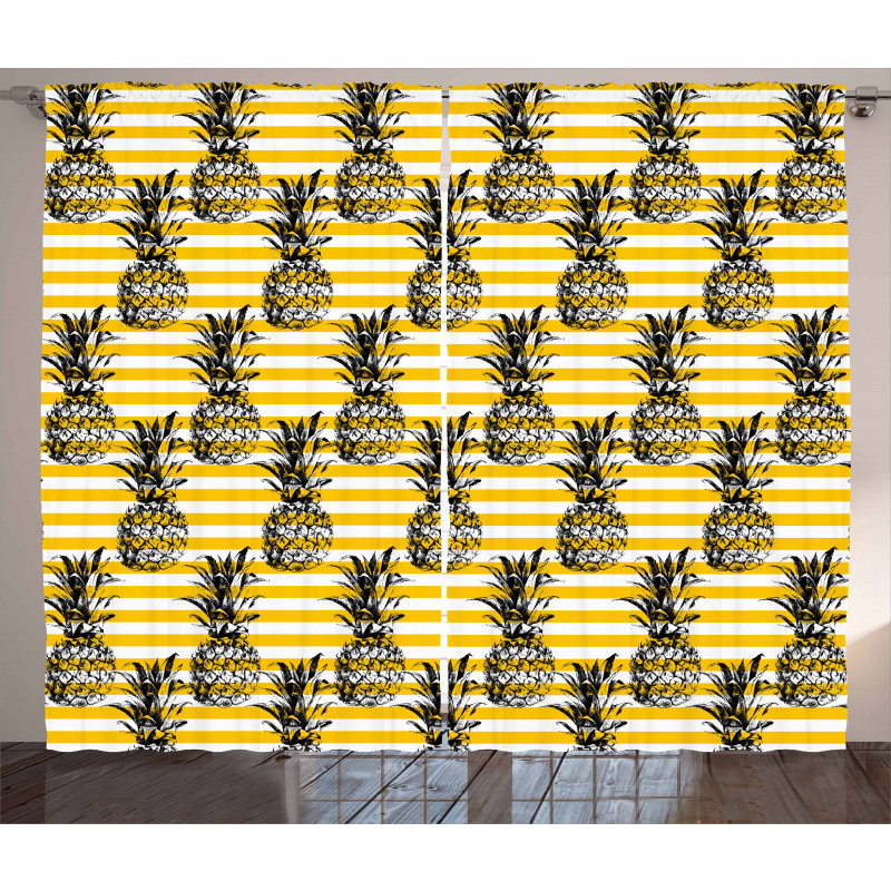 Modern Pineapple Motif Curtain