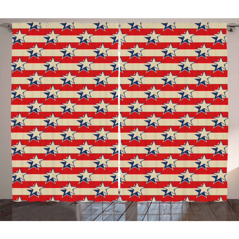 Retro Independence Poster Curtain