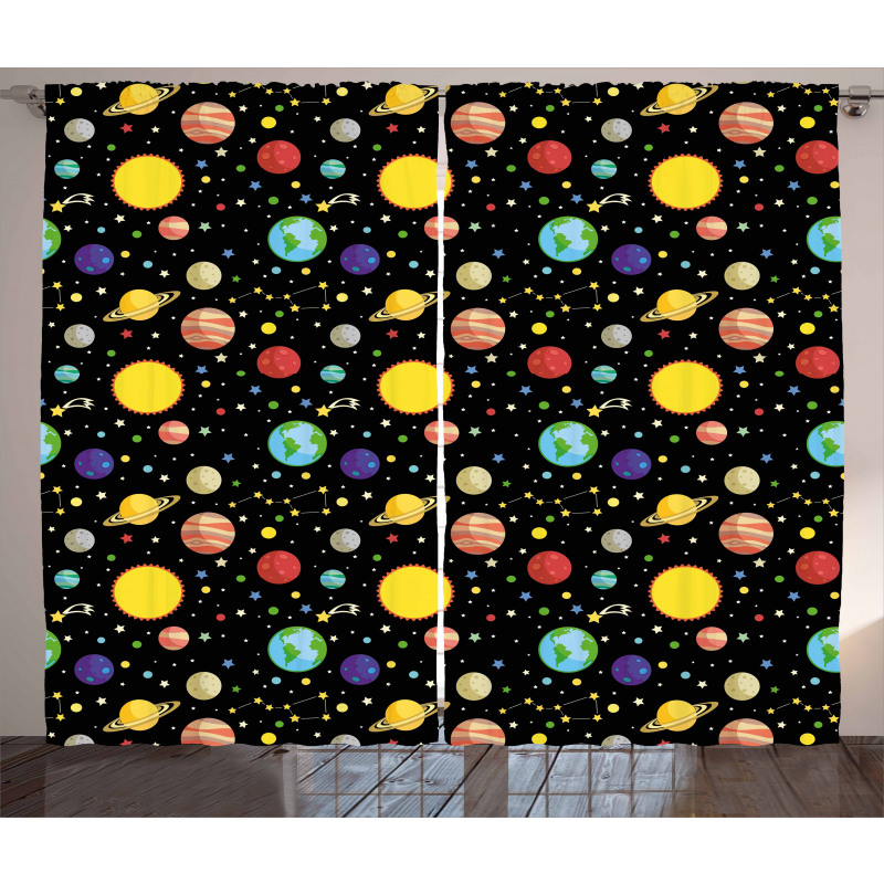 Sun Earth Constellations Curtain