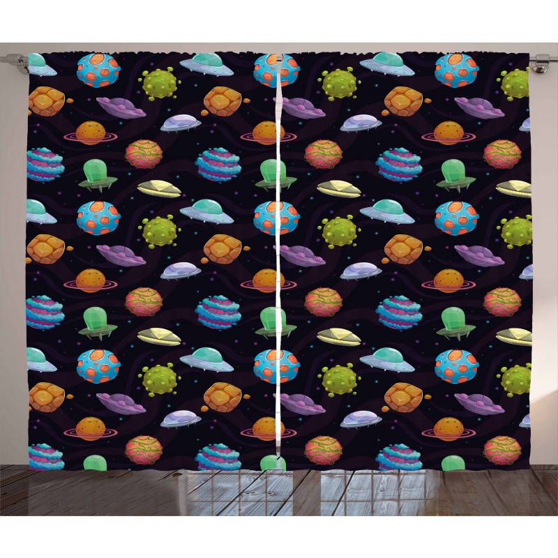 UFOs and Abstract Planet Curtain