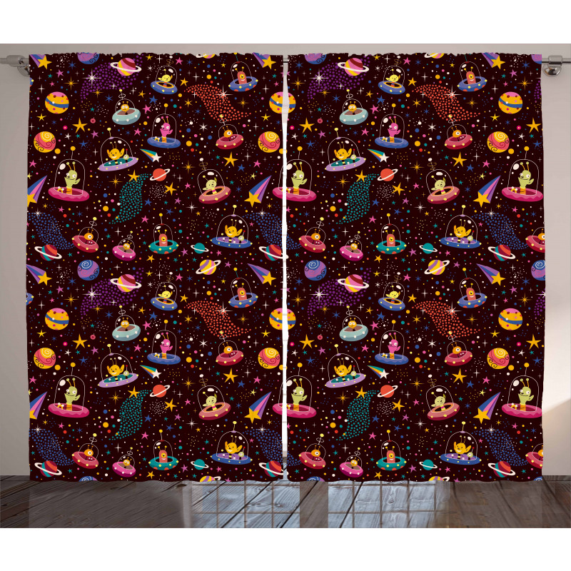 Alien Planets and UFOs Curtain