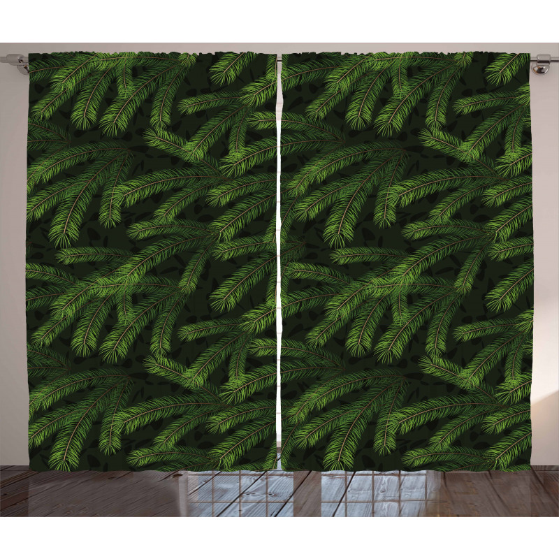Pine Fir Coniferous Tree Curtain