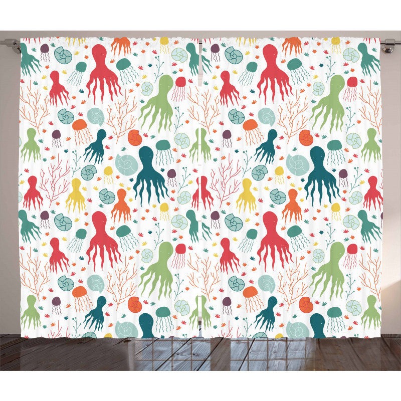 Ocean Wildlife Theme Curtain