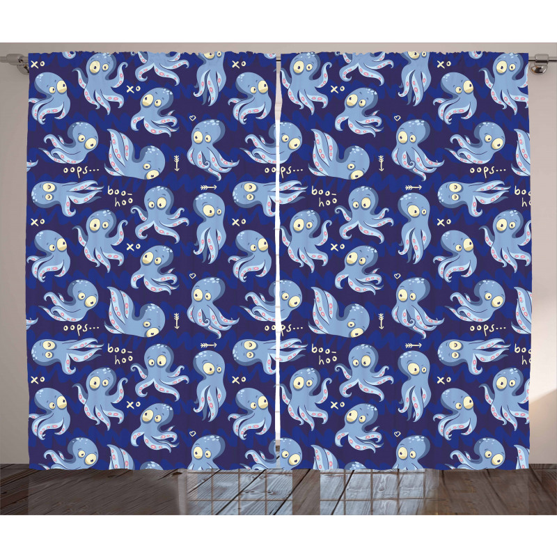 Cartoon Style Wildlife Curtain