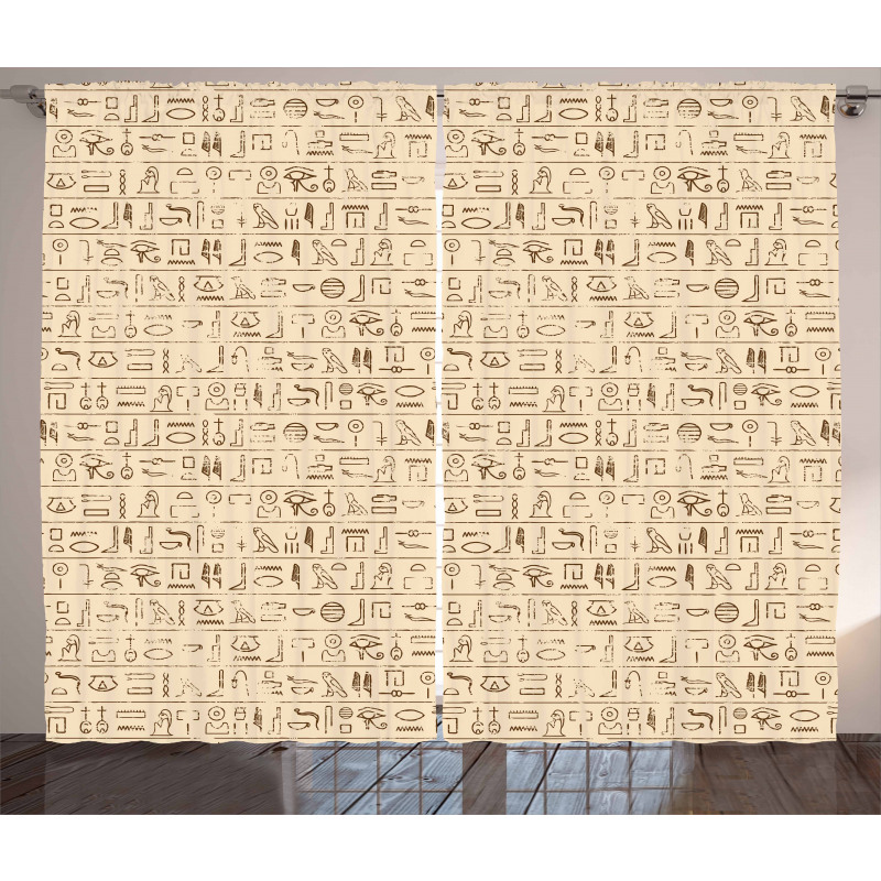 Dated Hieroglyphics Curtain