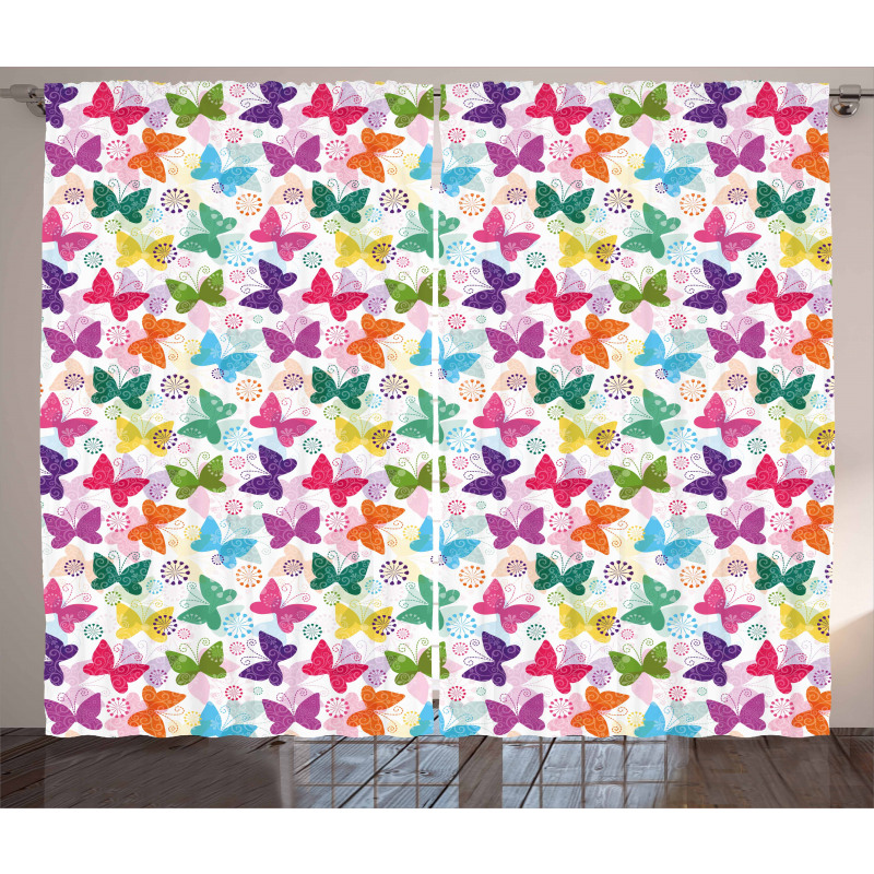 Vibrant Floral Happy Curtain