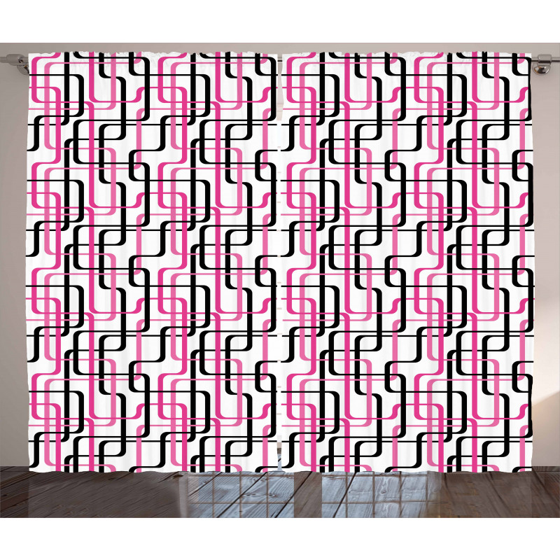 Wavy Lines Funky Curtain