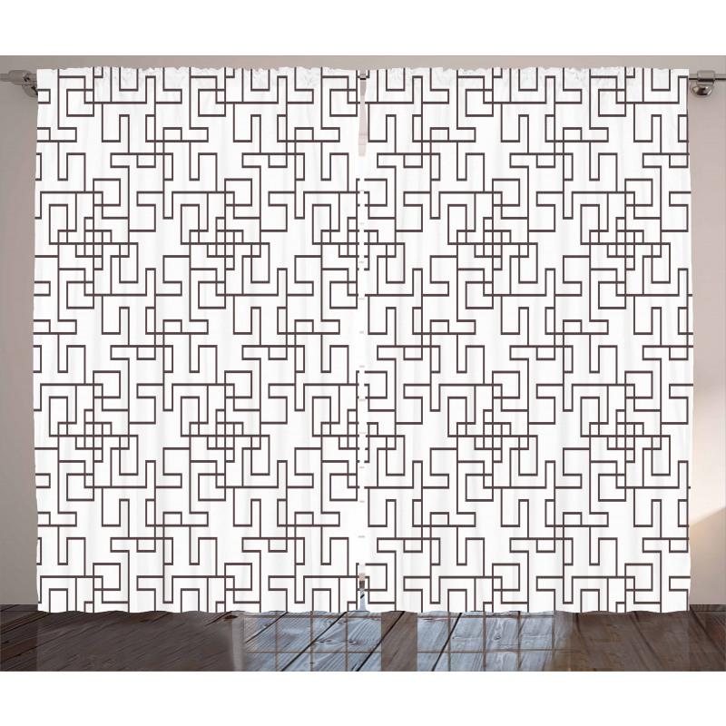 Abstract Modern Grid Curtain
